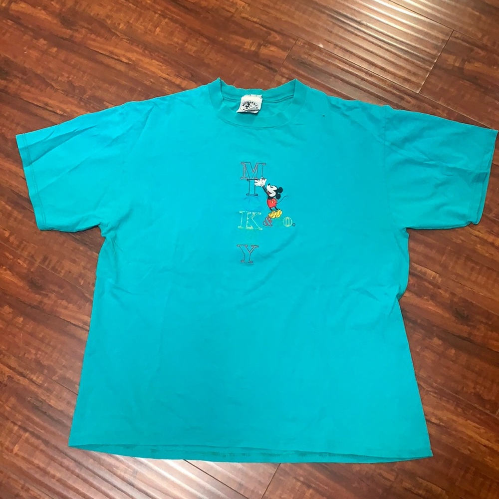 Vintage 90s Mickey Mouse Embroidery T-Shirt Size XL